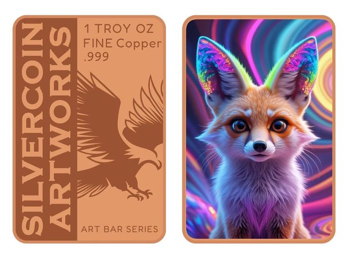 1 Troy Oz Copper Art Bar Fantasy Animals Series