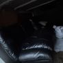 Black leather recliner sofa Image 2