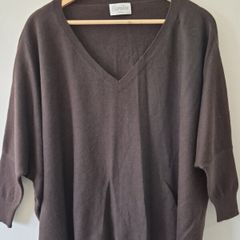 Fab Chocolate Brown Cashmere Jumper Sz Xl J1