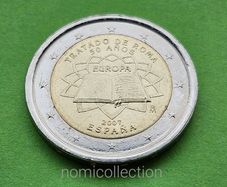 Spain 2007 year Uncirculated 2 Euro coin.