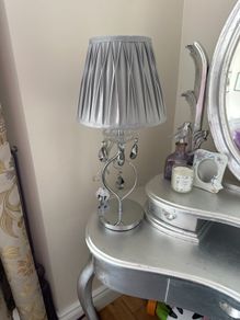 Silver and grey table lamp