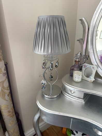 Silver and grey table lamp