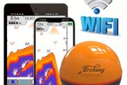 Smart WIFI Sonar Fish Finder, 80M Wireless Distance Range, 60M Depth Range, Sonar Frequency 125Khz/330Khz Fishing Sounder, Wireless Echo Sounder Detect Finder Fishing for Lake Sea Fishing Support OS&amp; Android