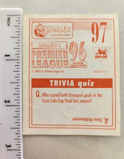 '96 Premier League - Merlin stickers