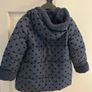 Kids Jacket Girls Winter Coat Age 6-7 Blue Polka Dot Puffer Warm Coat Jacket Girl Ana Navy Image 7