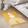 MULTIPLE SIZES AVAILABLE Boho Small Rug 60x90cm Washable Cotton Rug, Yellow Cute Rainbow Hand Woven Tufted Rugs With Tassels, Low Pile Carpet For Kitchen Bathroom Living Room Bedroom Hallway Nursery Indoor Doormat Image 3