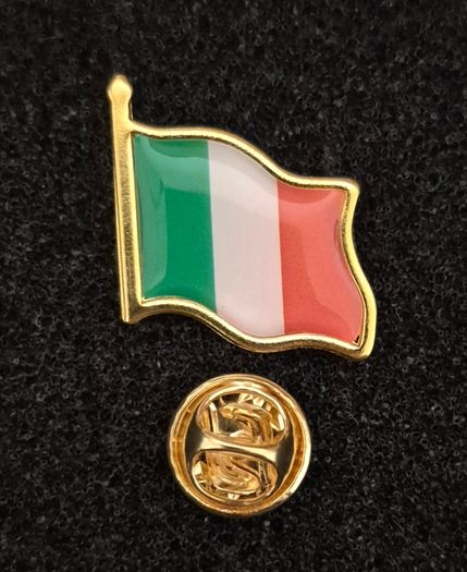 Irish tricolour flag,  pin back badge.