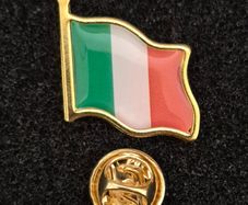 Irish tricolour flag,  pin back badge.