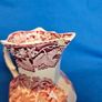Vintage Mason's Vista Ironstone Pitcher: Pink & White Jug Image 5