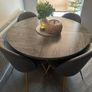 Modern Round Dining Table- Wood effect Image 4