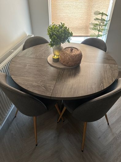 Modern Round Dining Table- Wood effect