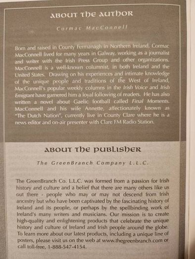 Cormac's Corner. A Collection Of His Classic Stories From The West Of Ireland. By Cormac Macconnell. First Edition Paperback In Good Condition.