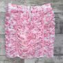 Oh Polly UK12 Pink Floral Ruched Mini Skirt Y2K Bodycon Mesh Image 4