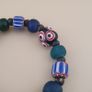 Vintage Venetian Style Chevron & Mix Glass Beads Bracelet Image 9
