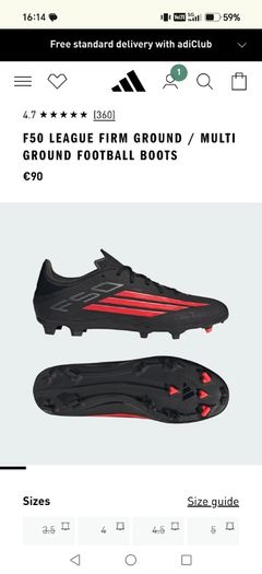 Adidas F50 Football boots (size 9)