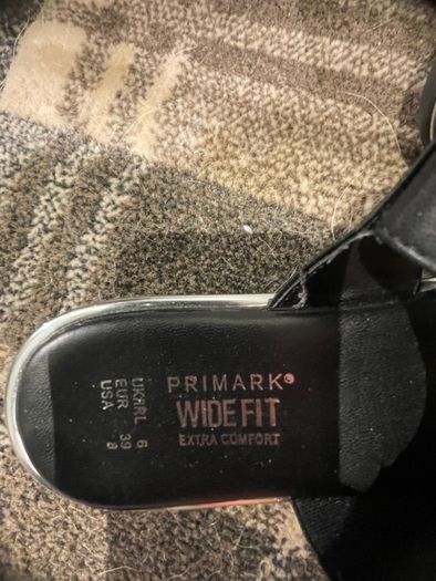 Flat black sandals wide fit