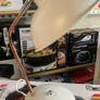 White Shade Copper Stem Table Lamp Image 3