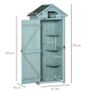 Wooden Garden Shed with 3 Shelves, Vertical Utility Shed Outdoor Tool Storage Cabinet, 77 x 54.2 x 179cm, Blue Image 4