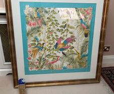 Large Framed Silk Scarf