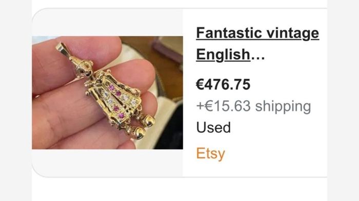 Vintage gold clown pendant