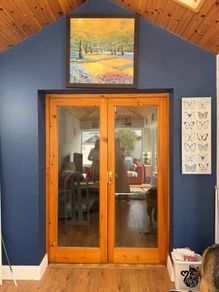 solid wood glazed double  doors
