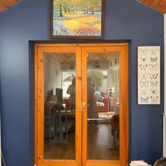 solid wood glazed double  doors