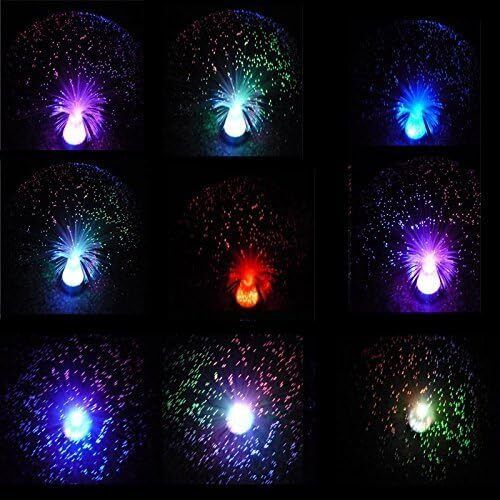 E&A Ice Fiber Optic Mood Novelty Lamps Lighting Glacier Lite with Color-Changing Crystals Base