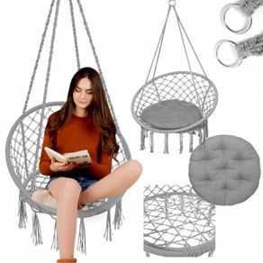 GREY Hanging Basket Chair  with CUSHION!!!