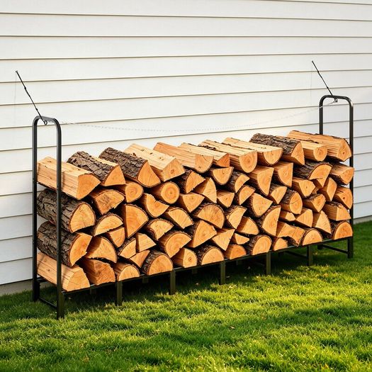 Outdoor Firewood Rack, 1/2 Cord, 500 kg