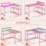 106.5CM L-Shaped Desk with Power Outlets & LED Lights Image 10