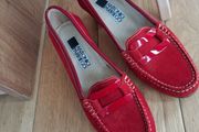New Antonio Parriego Suede Leather Cherry Red Shoes (39).