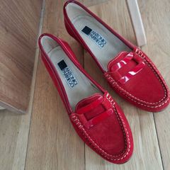 New Antonio Parriego Suede Leather Cherry Red Shoes (39).