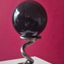 Obsidian glass ball and metal Serpent stand. Image 4