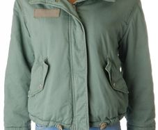 Bershka Green Jacket with logo on the back. EU M