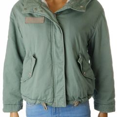 Bershka Green Jacket with logo on the back. EU M