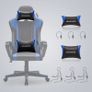 Gaming Chair, Desk Chair, Computer Chair, Office Chair, Removable Headrest, Lumbar Cushion, Height-Adjustable, Rocker Function, Maximum Load 150 kg, Ergonomic, Black-Blue Image 2