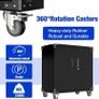 Metal Storage Cabinet with Wheels, Rolling Storage Cabinet with 2 Doors and Adjustable Shelves, Pegboard and 4 Hooks, Suitable for Garage, Home, Office, School, Black Image 3