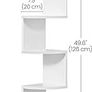 NEW SALE | Corner Shelf, 5-tier Floating Wall Shelf With Zigzag Design, Bookshelf, White Image 4