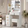 Dressing Table LED with Mirror & Stool Image 4