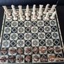 Vintage Egyptian lacquered Chess Set. Image 4
