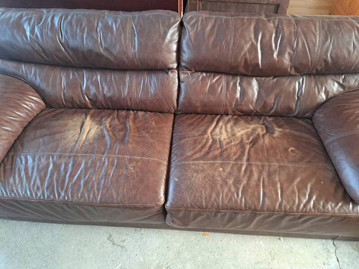 brown leather sofa
