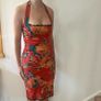 Karen Millen red floral halter neck midi dress with lace trim Image 8