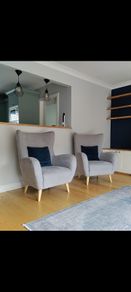 Bronx Silver Armchairs (EZ Living) x2