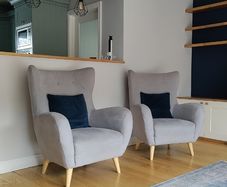Bronx Silver Armchairs (EZ Living) x2