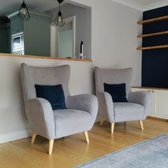 Bronx Silver Armchairs (EZ Living) x2
