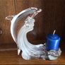 Lennox Glass Dolphin candle holder and candle Image 3