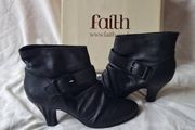 Faith sirrien black leather boots Size 6 eu 39 in like new condition