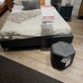 Kingsize vegan leather bed & bedside lockers Image 3