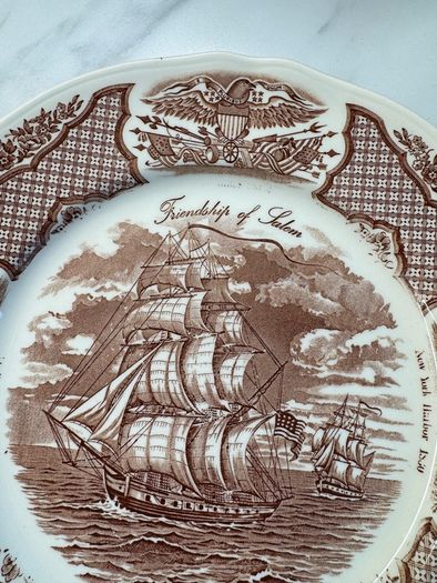 Vintage Fair Winds Friendship of Salem Dinner Plate 10.5 Alfred Meakin England