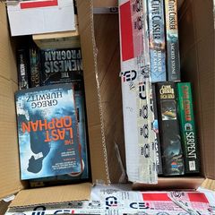 4 boxes of fiction books